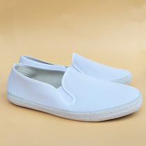 White canvas shoes Student men and women Blue Gray work workshop anti-static sports parent-child strap 3 pairs