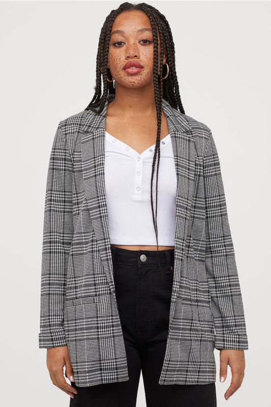 Hm Divided Women's Suit Jacket 2019 New Style Casual Suit Jacket for Women Loose Fit 0721270 Hm Divided Women's Suit Jacket 2019 New Style Casual Suit Jacket for Women Loose Fit 0721270