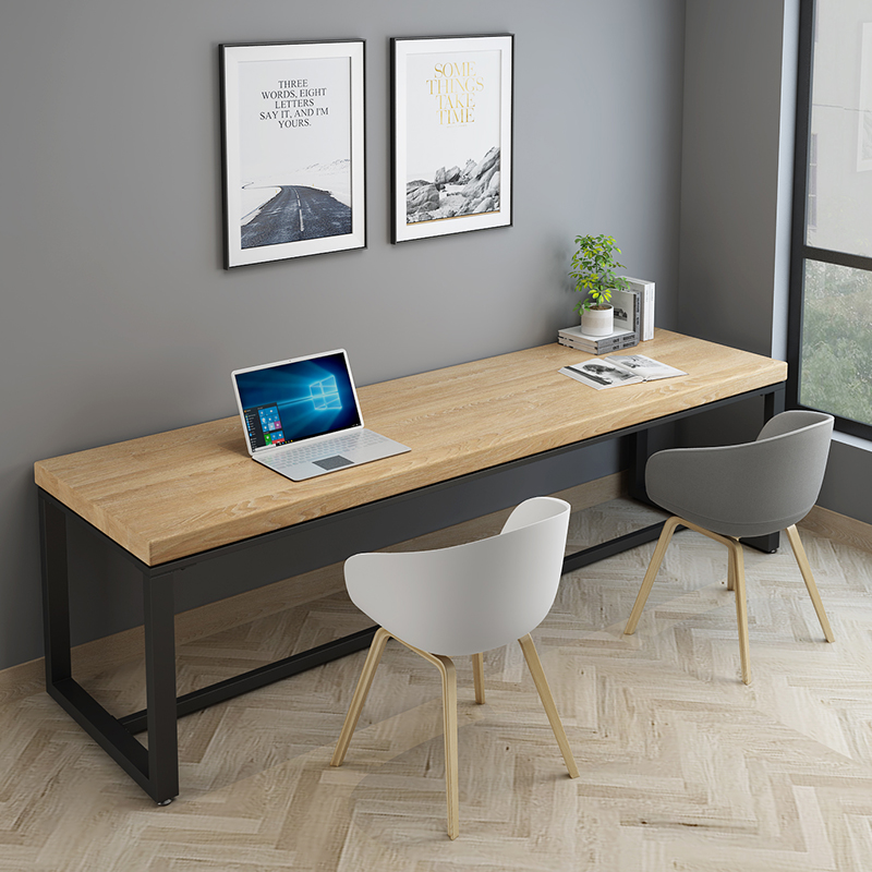  USD 159 29 Nordic minimalist desk Modern solid wood double computer 