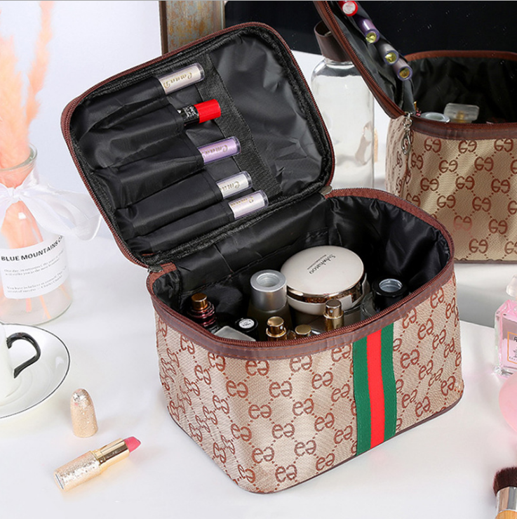 Korean version of the cosmetic bag female portable large capacity folding storage bag square travel wash bag female net red mixed sonic boom