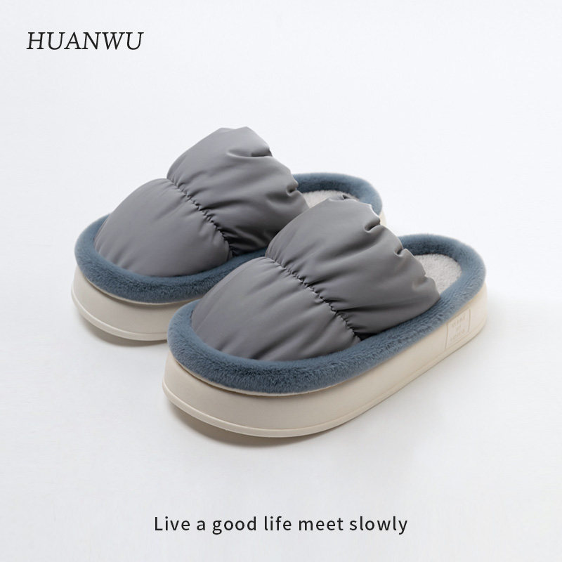 Cotton slippers men winter waterproof warm pack heads light luxury day simple wind thick indoor home non-slippery couple