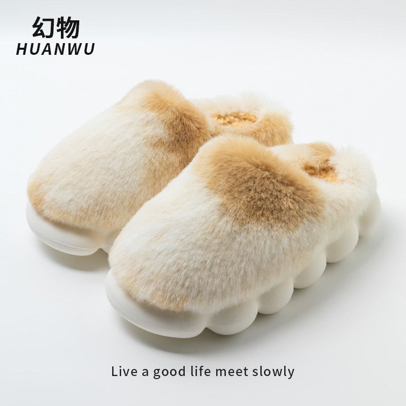 Dragon cotton slippers female winter high luxury bauku warm indoor home anti-skid hair tower couple male