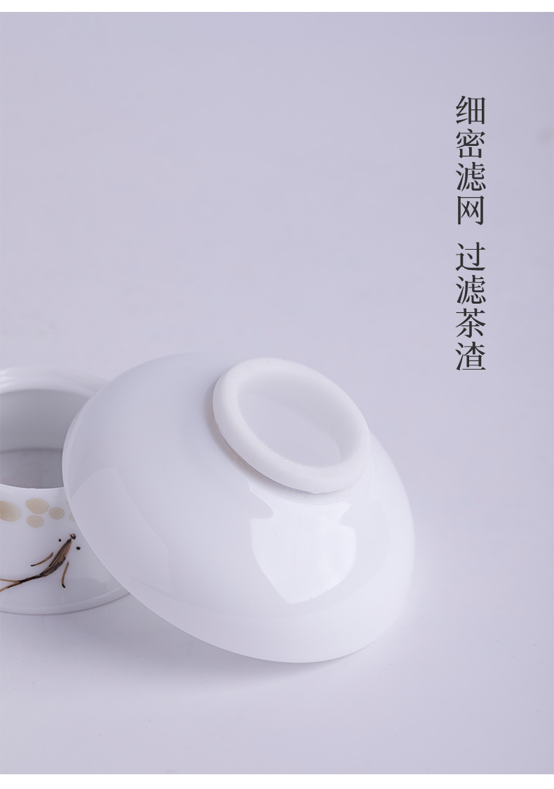 MaiTao hand - made kung fu tea set suit household contracted blue and white porcelain ceramic dehua white porcelain tea set. A complete set of tea cups