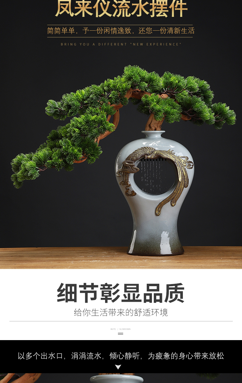 MaiTao new Chinese style water device simulation guest - the greeting pine home furnishing articles furnishing articles in extremely good fortune opening housewarming gift