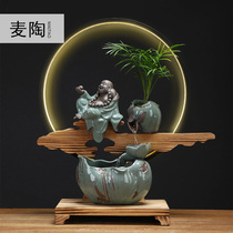 Creative living room running water fountain humidifier Lucky Feng Shui wheel Office home craft decoration Opening gift