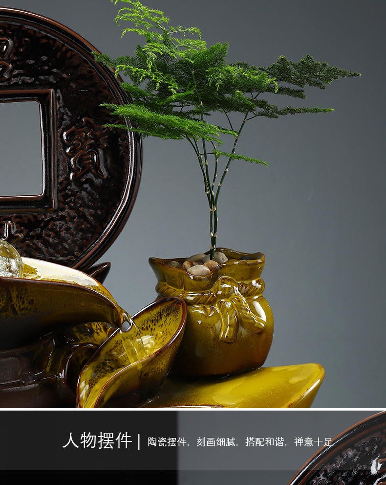 MaiTao water fountain furnishing articles ceramic feng shui plutus humidifier tank opening gifts sitting room office decoration
