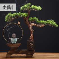 Maitao Chinese Zen weathered wood Ceramic Home bionic bonsai Living room office decoration Crafts ornaments