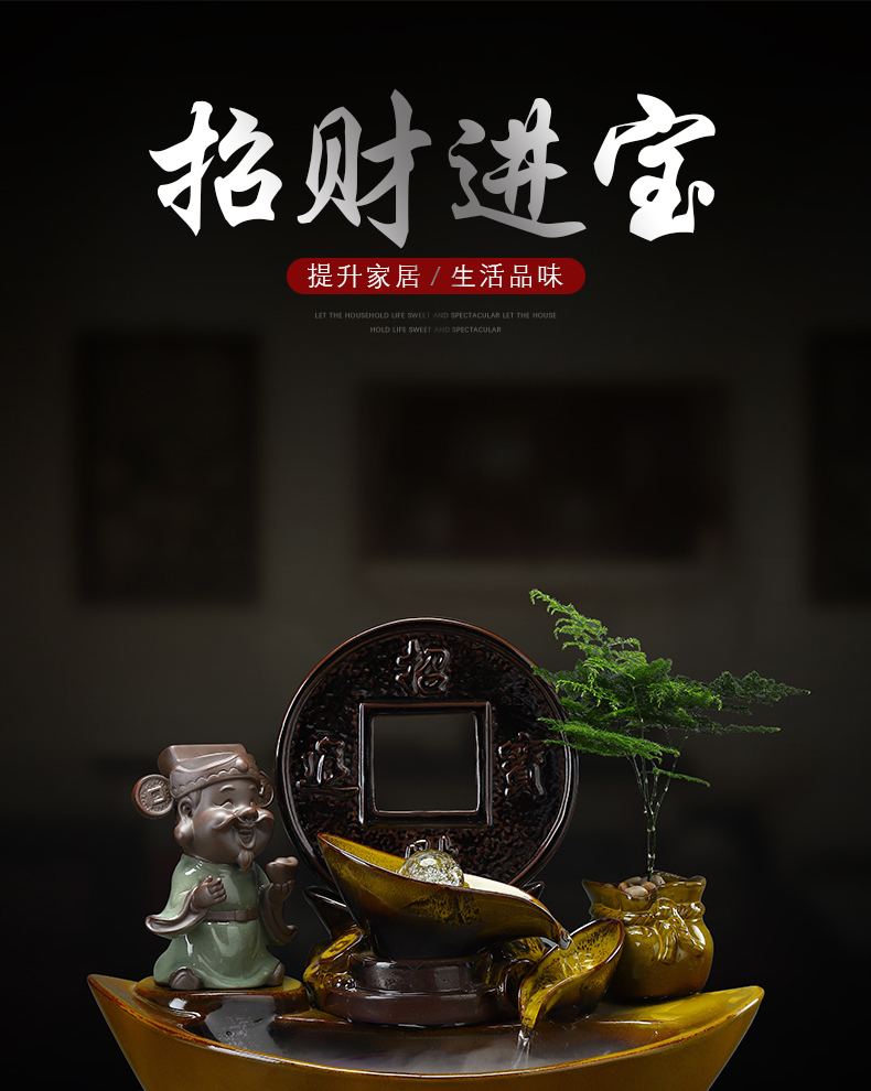 MaiTao water fountain furnishing articles ceramic feng shui plutus humidifier tank opening gifts sitting room office decoration