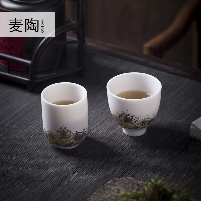 MaiTao jingdezhen ceramic sample tea cup kung fu tea cups white porcelain enamel master cup of black tea