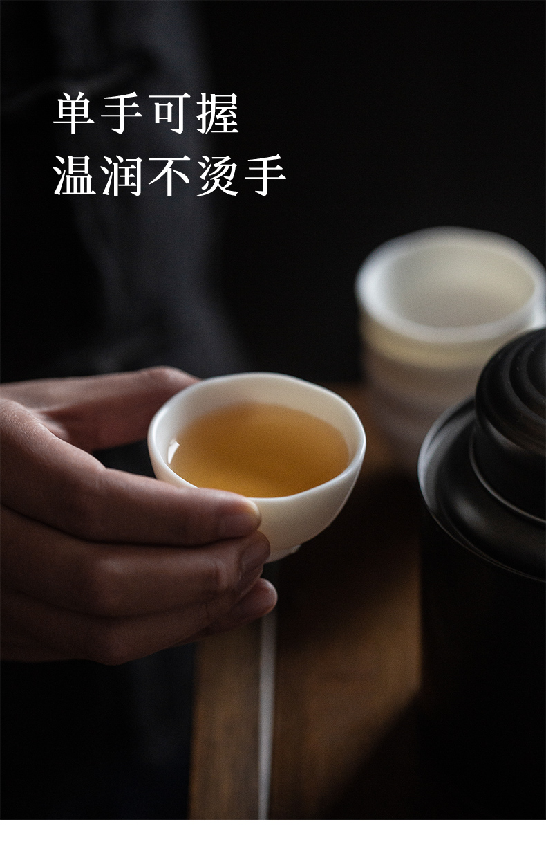 Kung fu tea master MaiTao suet jade porcelain teacup tea cup single CPU