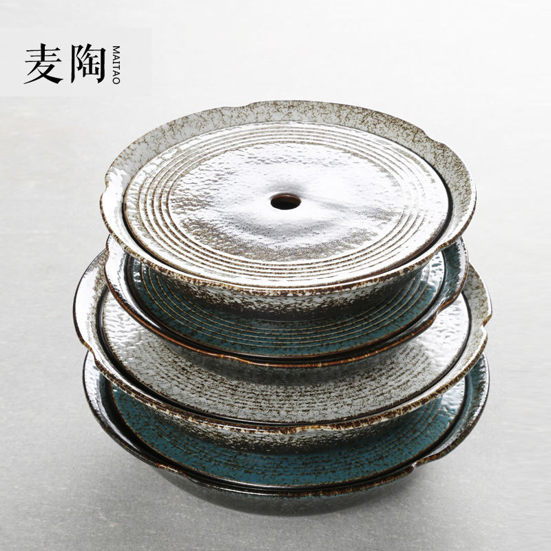 MaiTao ceramic up zen tea tray was round tea table saucer storage Japanese tea pot dry terms plate