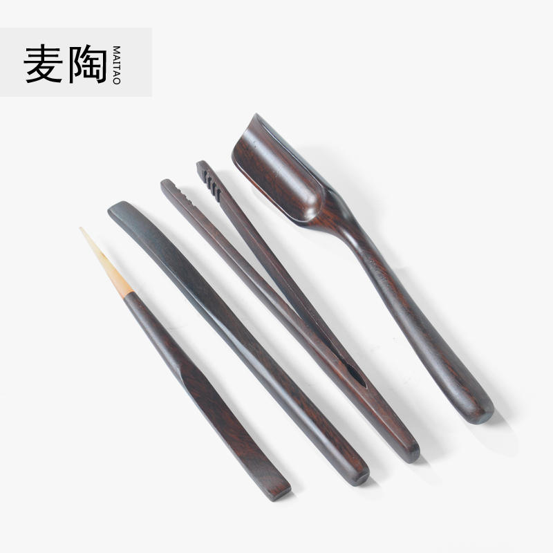 MaiTao manual ebony six gentleman kung fu tea tea set spare parts furnishing articles teaspoons ChaZhen ChaGa