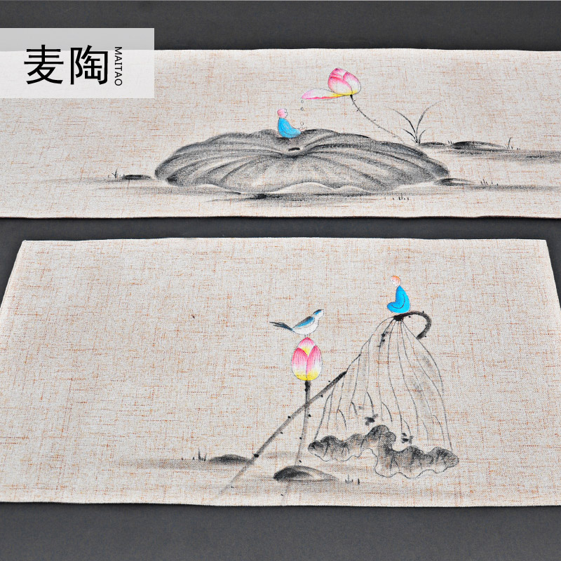 Small tea table mat MaiTao hand - made cotton and linen of the type of flag curtain antependium tea tea shops cloth art kung fu tea accessories