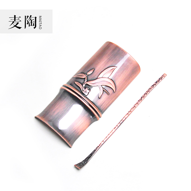 MaiTao tin alloy copper tea is tea spoon set half manual hammer eye grain TSP tea zero shovel tea spoon