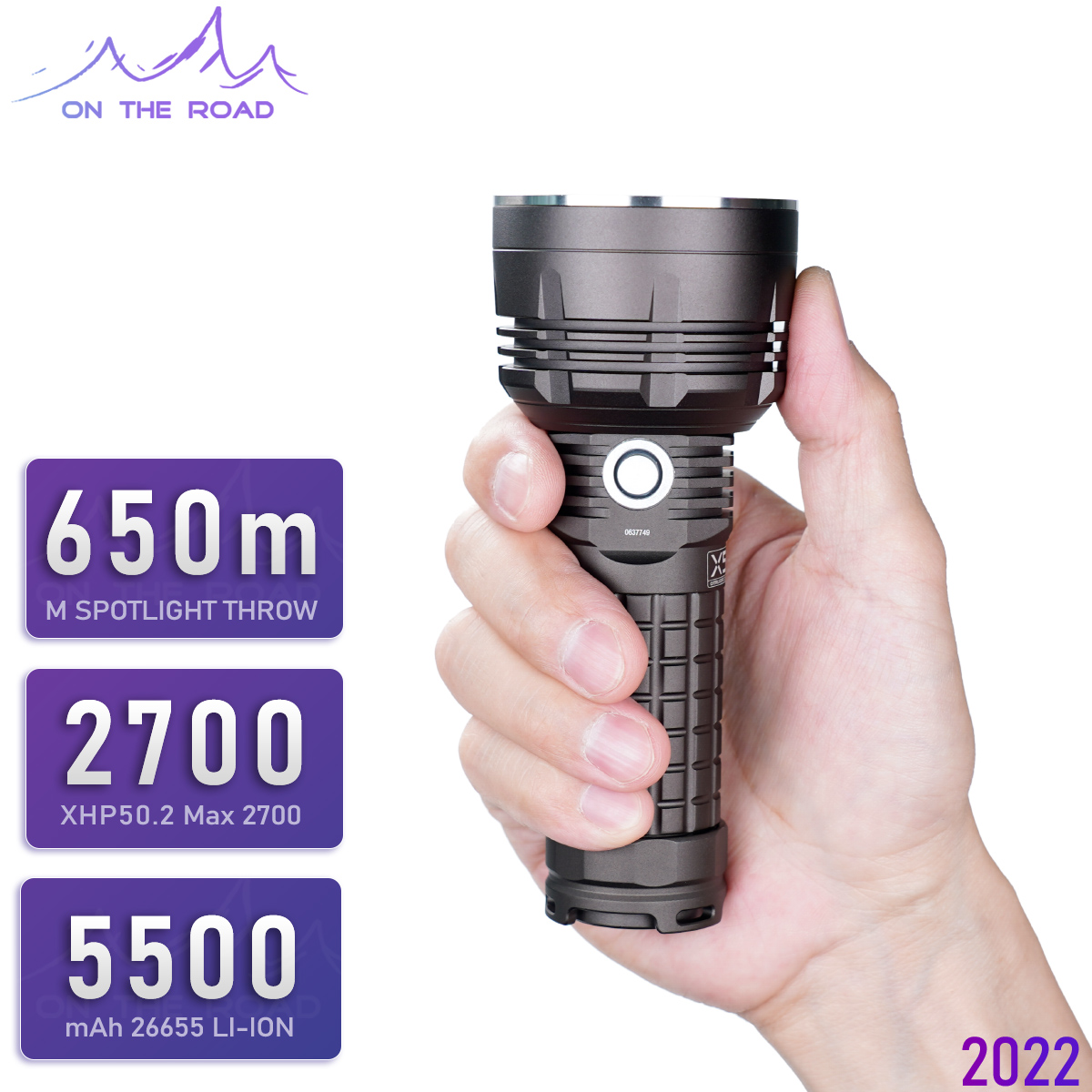 On the road X5 PRO USB - C chargeable large capacity flashlight multi - grade high - light distance outdoor waterproof