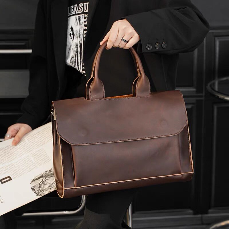 Hong Kong I TGreg bag fashion casual men's bag men's retro shoulder bag business briefcase British style handbag