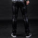 New tight-fitting nightclub bar male singer performance clothes rivet slim leather pants men's vintage leather pants Harley motorcycle