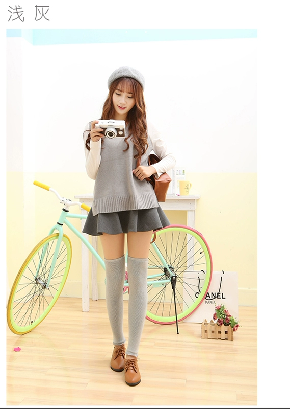 Hoa thủy triều mùa thu và mùa đông dày vớ dài ấm áp đặt vòng vớ trên đầu gối vớ nam và nữ đệm đầu gối xà cạp
