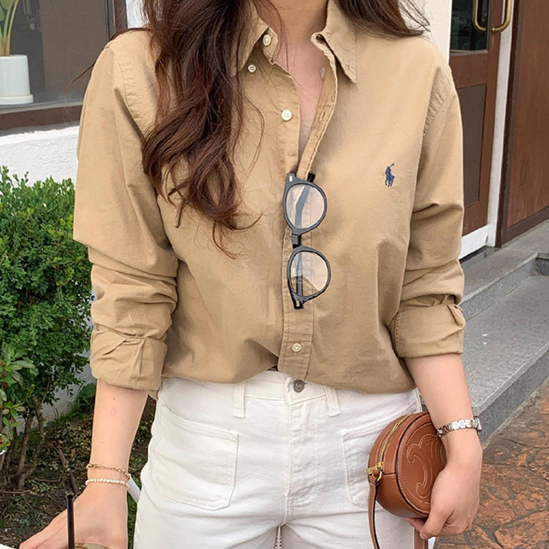 Purely Elegant American-Style High-End Casual Women's Tops Early Autumn New Style Tops Light Mature Style Workplace Commuting Wear Shirts