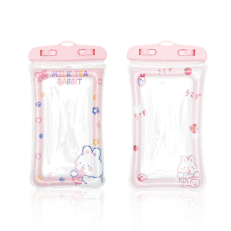 Cartoon Mobile Phone Bag airbag waterproof bag cute and transparent personality waterproof cover small crowd swimming shockproof bag beach anti-sand