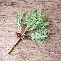 Simulation Cliff Berries Leaf Decoration Green Leafs Christmas Tree Plastic Leaves Flower Ring Vines Decoration Green Plant Pine Nuts Dry Flowers