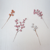 Christmas berries pomegranate fruit emulated flower golden fruit string Decorative Silver Shiny Pink inserts Flowering Ring Vine handmade material