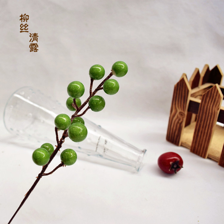 Lyuth Clear Dew Christmas Tree Decorations Flower Rings Decoration Green Fruit Branches Fresh Fields Garden Style Fruit Strings Vases Matching