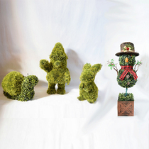 Fake Grass Decoration Mirangrass Animal Pendulum Pieces Pine Needles Grass Emulation Rabbit Plastic Snail Christmas Snowman Scene Arrangement