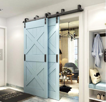 Hanging rail Front and rear double-track double-open barn door slide rail American partition sliding door Parallel double-track bypass double-door hanging rail