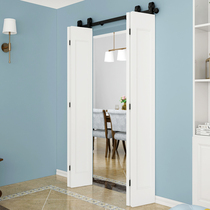 Folding door barn door hanging rail track accessories full set of Nordic hardware kitchen door partition sliding door sliding door slide rail