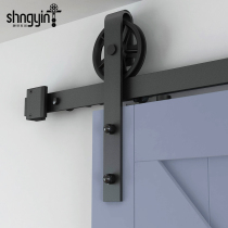 Barn door hanging rail track hardware accessories full set of sliding door large wheel style American sliding door hanging rail pulley slide door