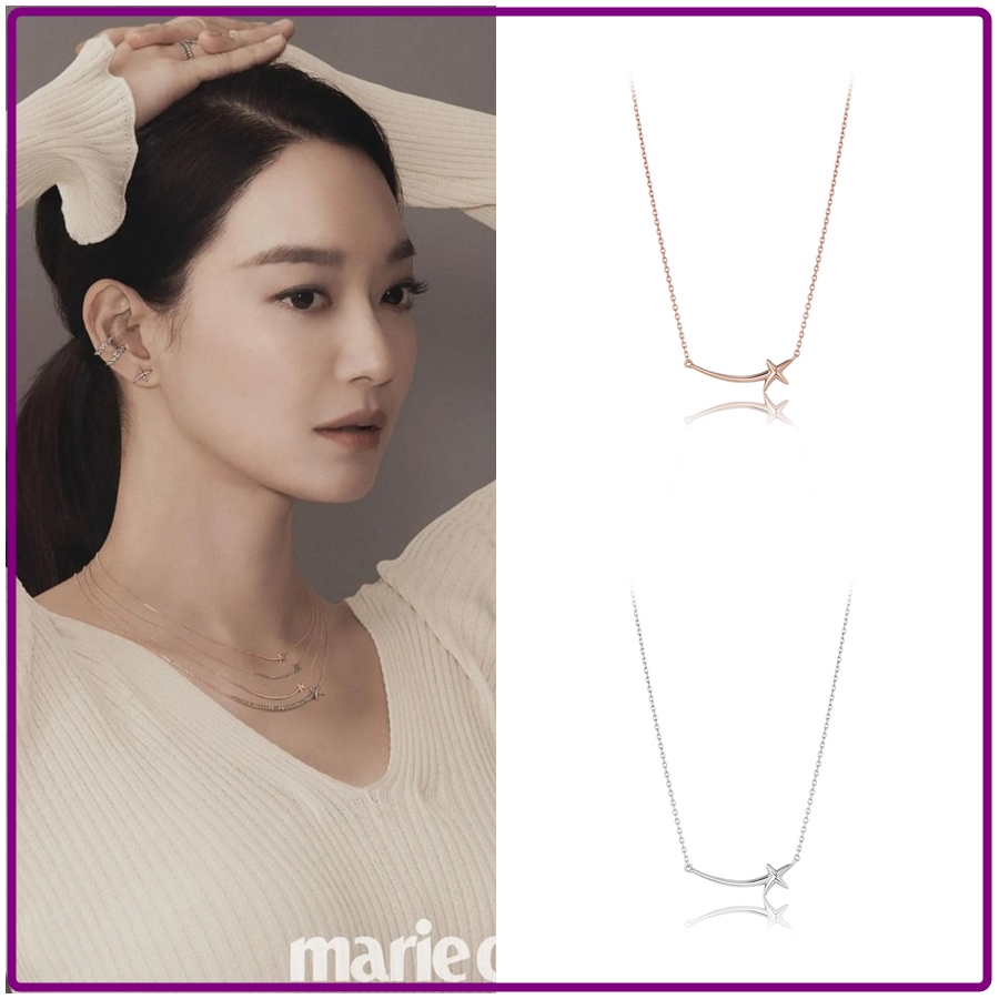 韓国ビデオ購入正規品 DIDIER DUBOT14K ホワイトゴールド ローズゴールド MON PARIS スター ネックレス