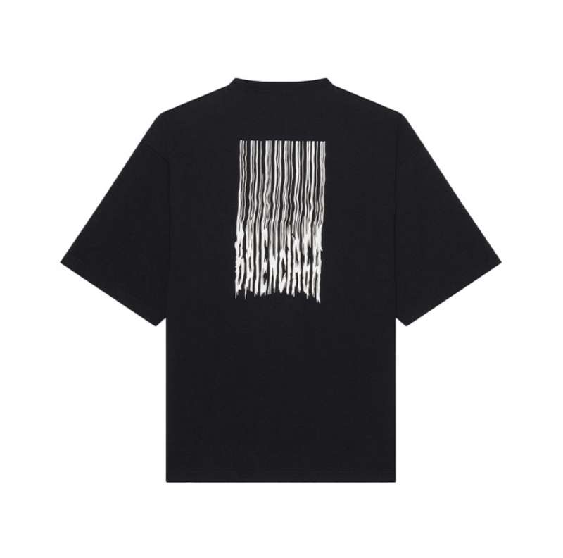 Balenciaga Paris Line Abstract Letter Logo Loose Black Short-Sleeved T-Shirt Tee