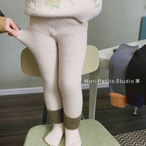 Mo-wire knit stitching mink leggings thick sheep lanugo baby leggings outer wear winter