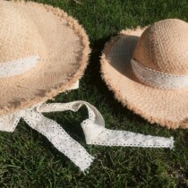 Childrens grass hat Holiday parent-child hat primary and secondary girl grass hat female summer small fresh lace sweet and cute beach sun shade