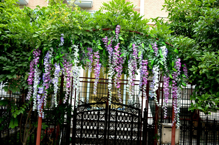 Mô phỏng hoa Wisteria hoa Douban hoa nâng hoa cây nho mây cây nho hoa trang trí hoa mô phỏng cây nho hoa trần - Hoa nhân tạo / Cây / Trái cây lan giả