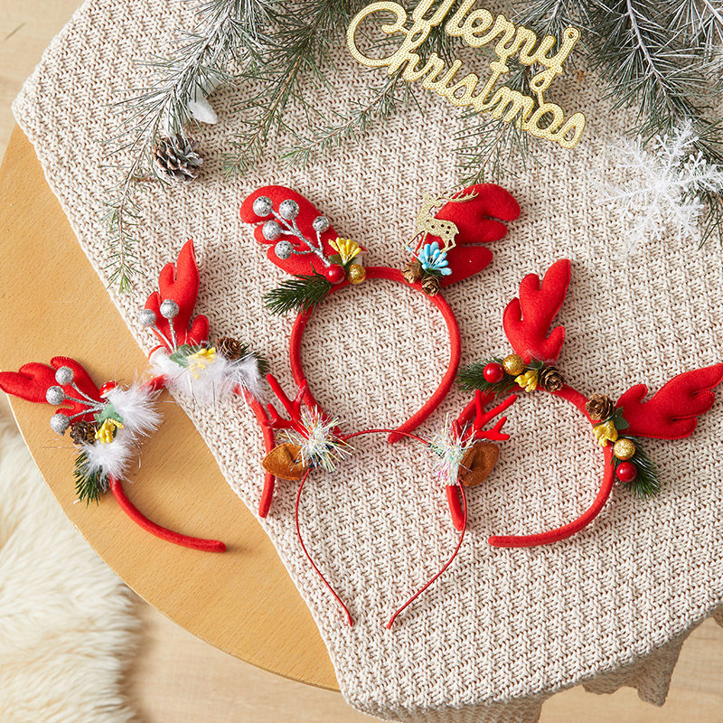 Christmas Old Man Hair Stirrup Corner Hairpin Hairpin Nursery School Children's Baby Hair Stirrup Festival Dress Glowing Small Gift Headwear