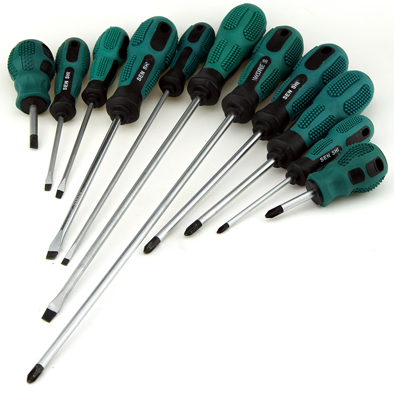 Screwdriver household combination set lengthened flat mouth cross word plum blossom small rice word screwdriver ultra-short dual-use