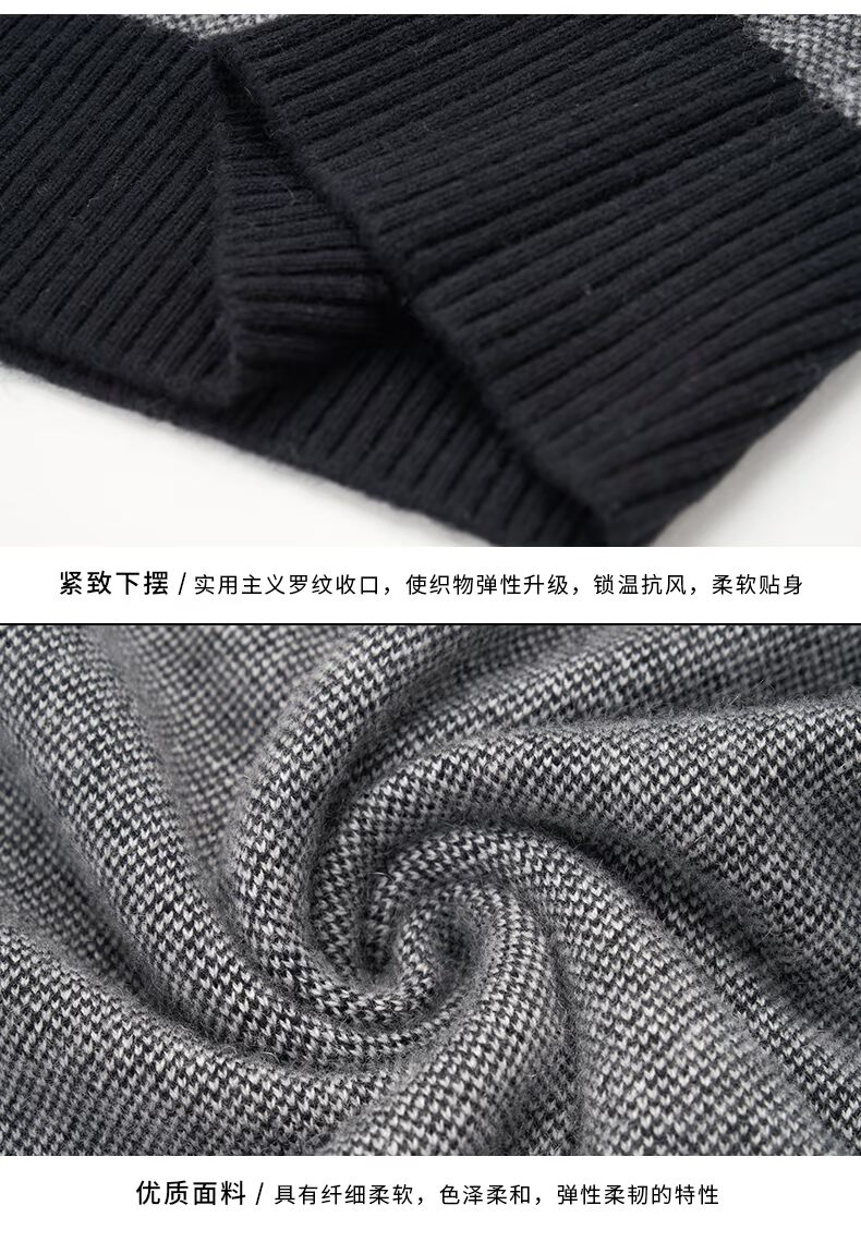 Honglian HỒNG LIAN mùa thu và mùa đông mới cashmere áo len dày vòng cổ của nam giới áo thun khí thoải mái ấm áp