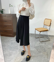 Elegant One-Piece Girdle Half Skirt 2021 Spring Summer New Career 100 Hitch Irregular Mid-Length Skirt Woman