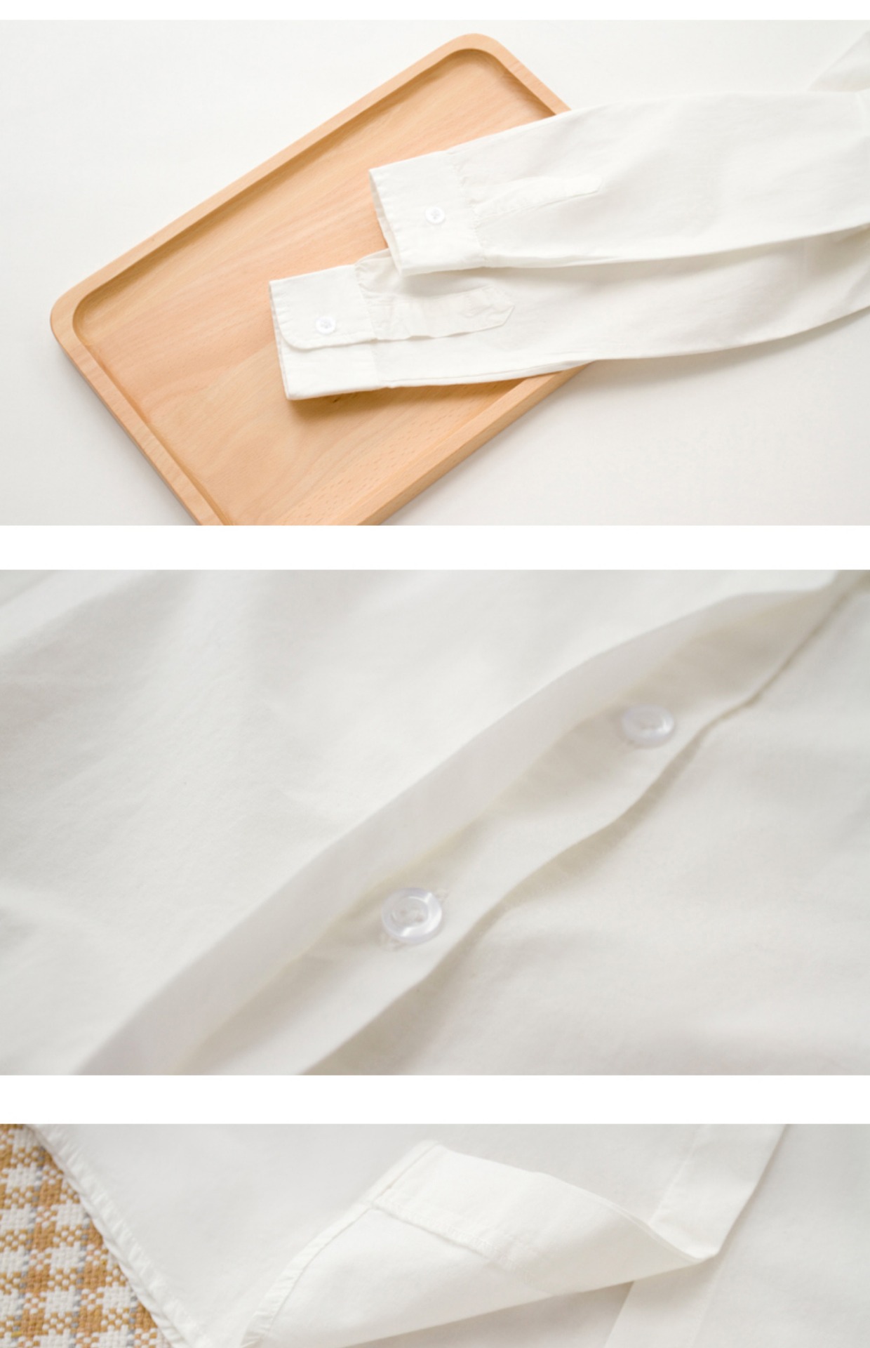 Áo cotton dài tay mùa thu trắng cộng với áo nhung ấm áp đại học Slim mặc chuyên nghiệp bên trong áo sơ mi chạm đáy kiểu áo sơ mi đẹp