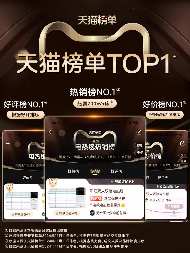 Rainbow Electric Blanket, Double/Single Electric Mattress, Official Flagship Store, Genuine Product, Dual-Control Temperature Adjustment, Safe for Home Use, Student Bed