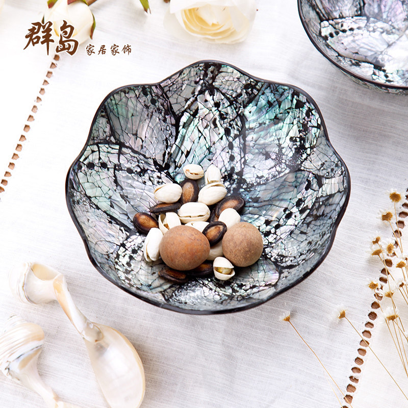 Creative shell decoration dessert dessert fruit vegetable salad bowl Bali imported tableware household accessories