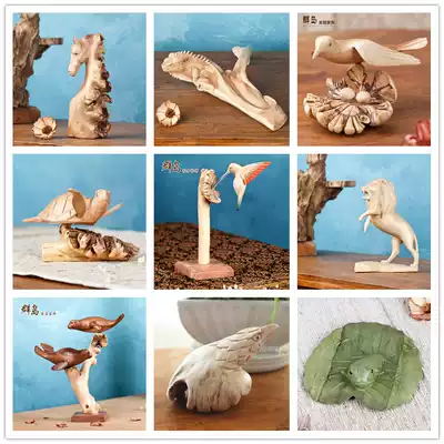 Bali root carving twelve zodiac animal ornaments log root Art horse head carving creative decorations gifts