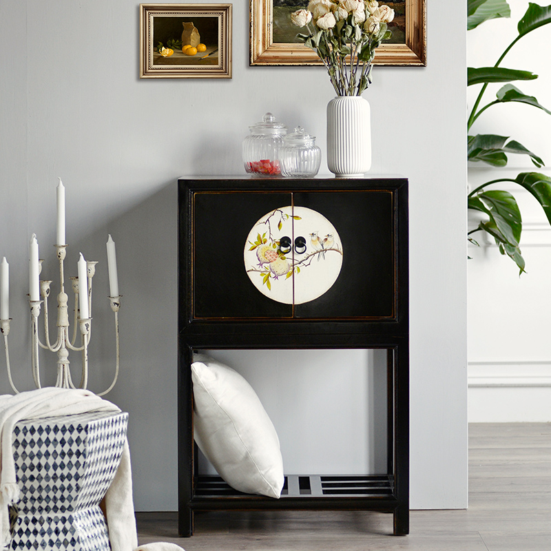 GZ026 XUAN GUAN CABINET NEW CHINESE FIND HOME DINING CABINET TWO-DOOR CABINET TEA WATER CABINET FLOWER SHELF STORAGE CABINET CONTAINING CABINET