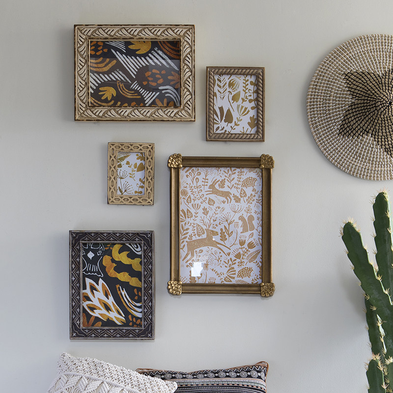 SP029 American European light luxury retro living and dining room background wall decoration combination painting photo wall decoration wall hanging