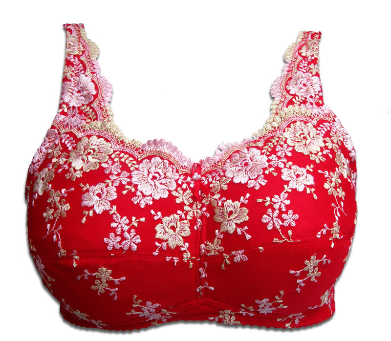 Silicone Rightebra Prosthesis False Breast Bra Bra Breast bra without steel ring breast surgery This life is big red