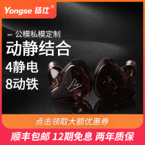 Yangshi Yongse electrostatic Lous moving iron electric hybrid in-ear HIFI headset earplug modeling customization