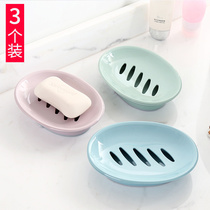 3-pack double-layer drain soap box Portable soap holder Soap box Creative toilet soap holder Plastic soap holder