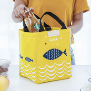 hộp cơm thermos Túi cách nhiệt Túi Bento Tote Canvas lớn với gạo Túi tote Túi đựng đồ ăn trưa không thấm nước Túi cách nhiệt Túi đựng đồ ăn trưa - Hộp cơm điện sưởi ấm hộp cơm văn phòng giữ nhiệt